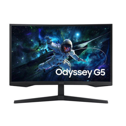 Samsung Odyssey G5 G55C Curved Monitor, 27" QHD VA Display, 165Hz Refresh Rate, 1ms (MPRT) Response Time, 1000R Curvature, AMD FreeSync Technology, Black