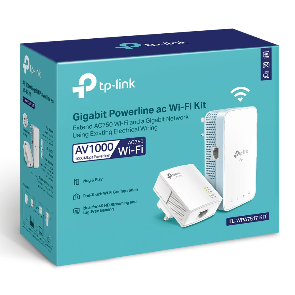 TP-LINK TL-WPA7517 KIT New AV1000 Gigabit Powerline ac Wi-Fi Kit