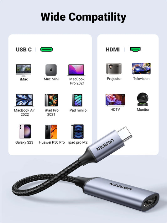 UGREEN USB C 3.1 to HDMI 2.0 Adapter Cable 4K 60Hz Thunderbolt