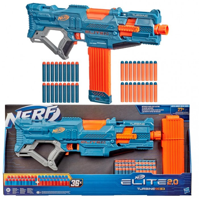 Nerf Elite 2.0, blaster à fléchettes motorisé Turbine CS-18, 36