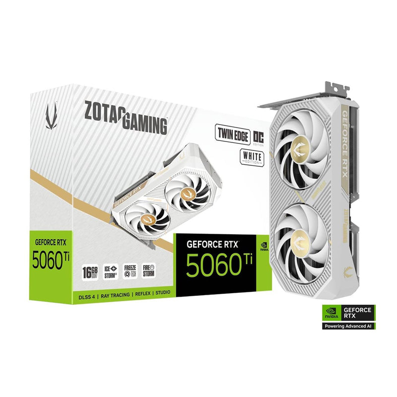 ZOTAC GAMING GeForce RTX 5060 Ti 16GB Twin Edge OC White Edition-ZT-B50620Q-10M