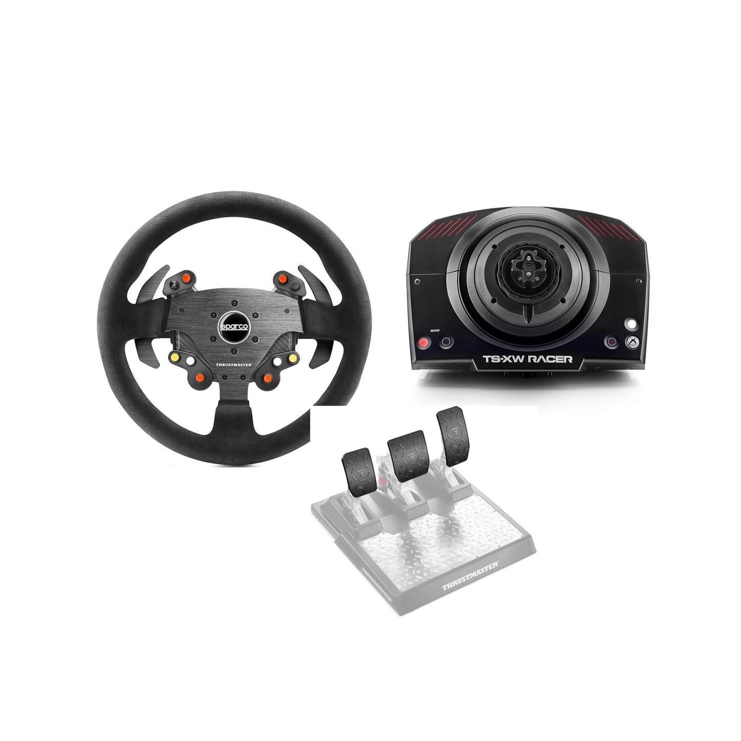 Thrustmaster TS-XW Servo Base + Sparco R383 Wheel + T-3PM Racing Pedals Bundle for Xbox & PC-pre owned