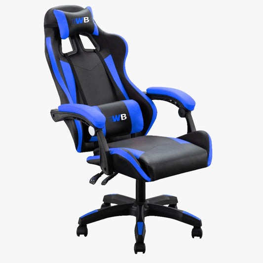 WB Gaming Chair With Arm Rest Faux Leather Black/Blue (WB029-2)