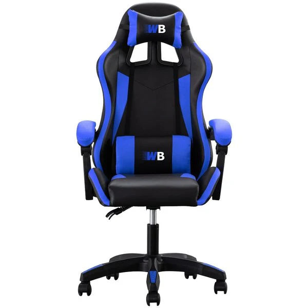 WB Gaming Chair With Arm Rest Faux Leather Black/Blue (WB029-2)
