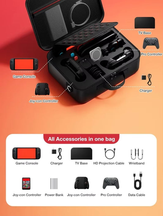 Nintendo Switch 2 - Hard Shell Heavy Duty Waterproof All-in-one Multifunction Durable Carry Box Travel Storage Suitcase