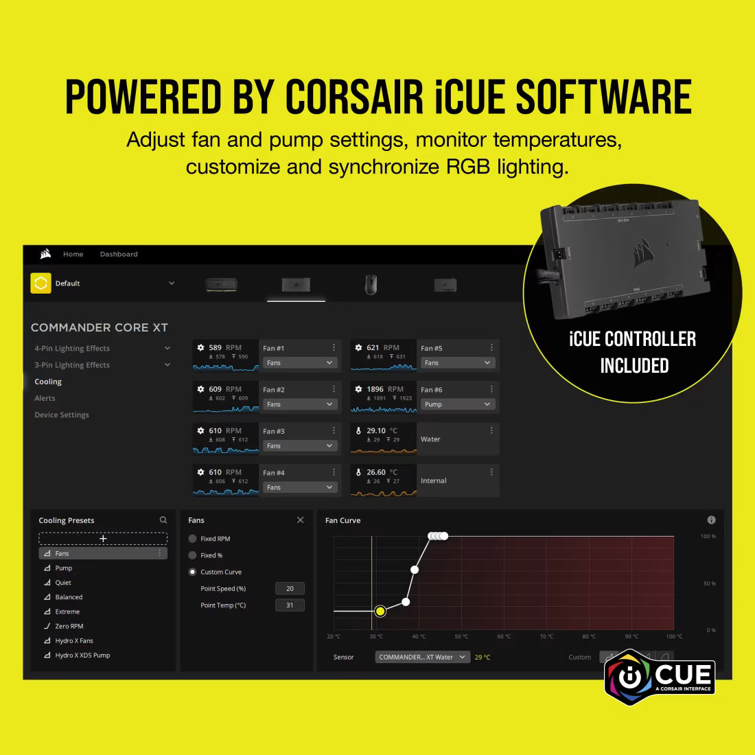 Corsair Hydro X Series xh303i Hardline Water Cooling Kit With,Incl XC7 CPU Water Block, XR5 360MM Radiator, XD3 Pumb Res and Icue SP120 Rgb Pro Fans