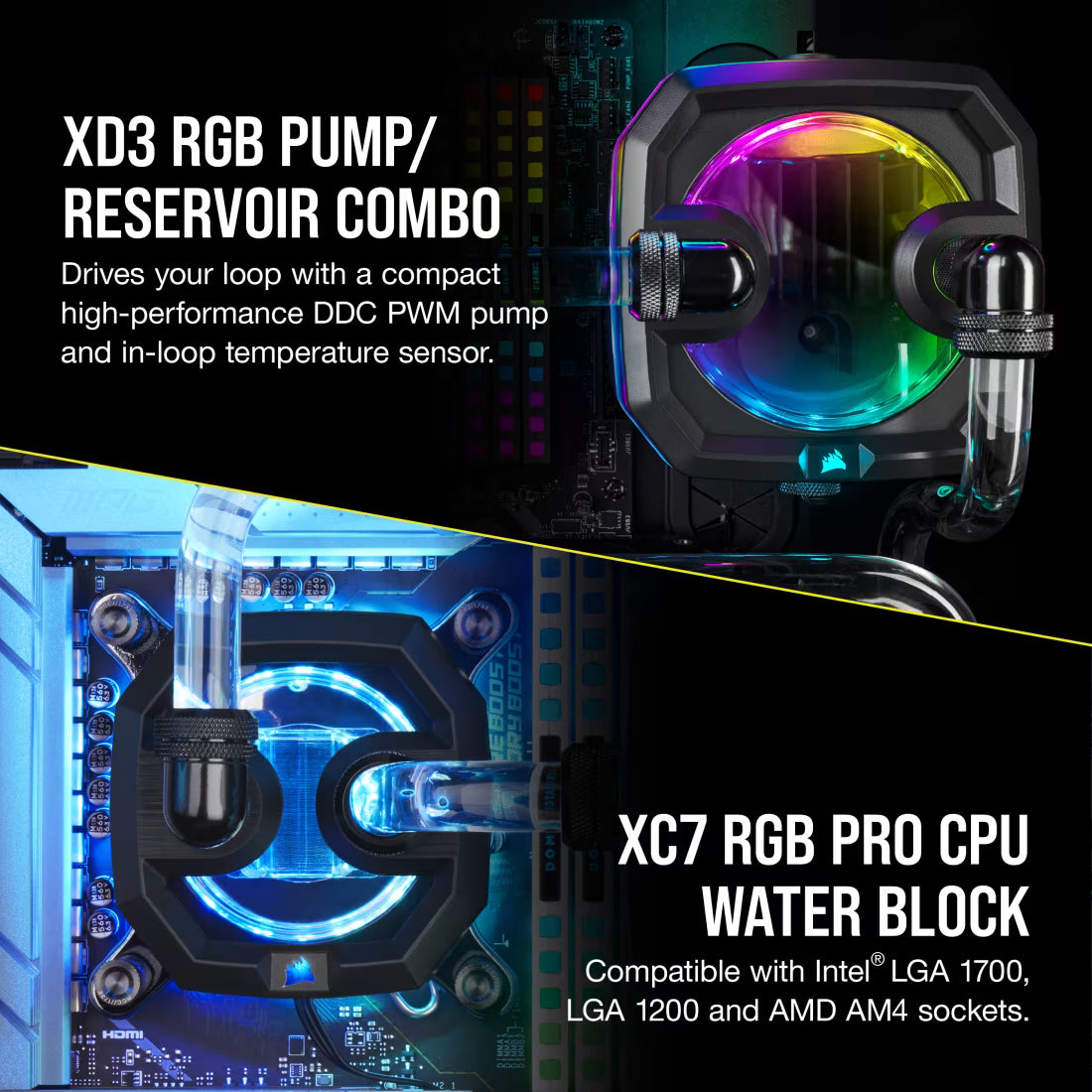 Corsair Hydro X Series xh303i Hardline Water Cooling Kit With,Incl XC7 CPU Water Block, XR5 360MM Radiator, XD3 Pumb Res and Icue SP120 Rgb Pro Fans