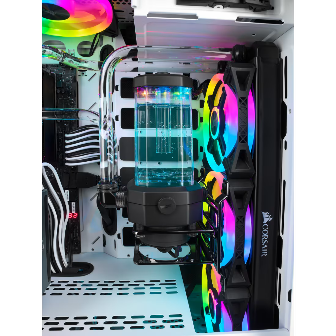 Corsair Hydro X Series xh305i Hardline Water Cooling Kit With/Incl XC7 CPU Water Block, XR5 360MM Radiator, XD5 Pump Res and Icue QL120 Rgb Fans