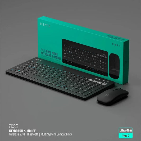 Heatz ZK35 Dual-Mode Wireless Keyboard & Mouse Combo Games Corner
