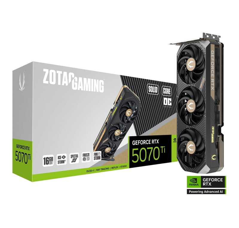 ZOTAC Gaming GeForce RTX 5070 Ti Solid Core OC 16GB - ZT-B50710J2-10P