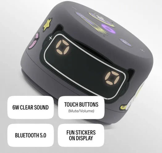 Yango Yasmina Lite AI Smart Speaker, Bilingual Arabic & English, Music, Stories, Quran, Screen-free Learning for Kids, Routine helper for Parents, gray