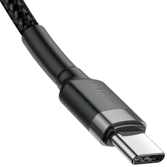 Cable BASEUS PD60W/QC3.0 TYPE-C CABLE 200CM GREY/BLACK