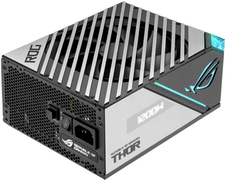 Asus Rog Thor 1200W Platinum II ATX Power Supply Unit, 80Plus Platinum Efficiency, ARGB Aura Sync, 100-240Vac AC Input Range, 1200W Total Output.
