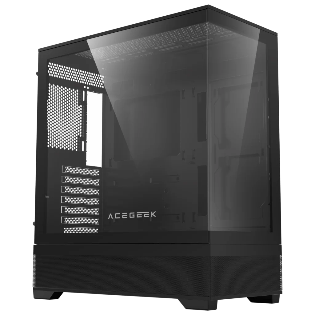 AceGeek Cruiser L460 Computer Case, Up to 360mm Radiator & 9x Fan Support, 0.7mm Tempered Glass.