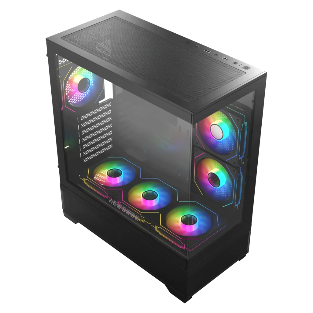 AceGeek Cruiser L460 Computer Case, Up to 360mm Radiator & 9x Fan Support, 0.7mm Tempered Glass.