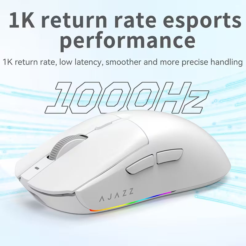 AJAZZ AJ139V2 MC Wireless 1000Hz Gaming Mouse - Designed Exclusively for E-Sports - Supports 2.4G Wireless/Wired Dual Modes - Ultra-Lightweight at Only 66g for Superior Grip - Mouse + Charging Dock Set