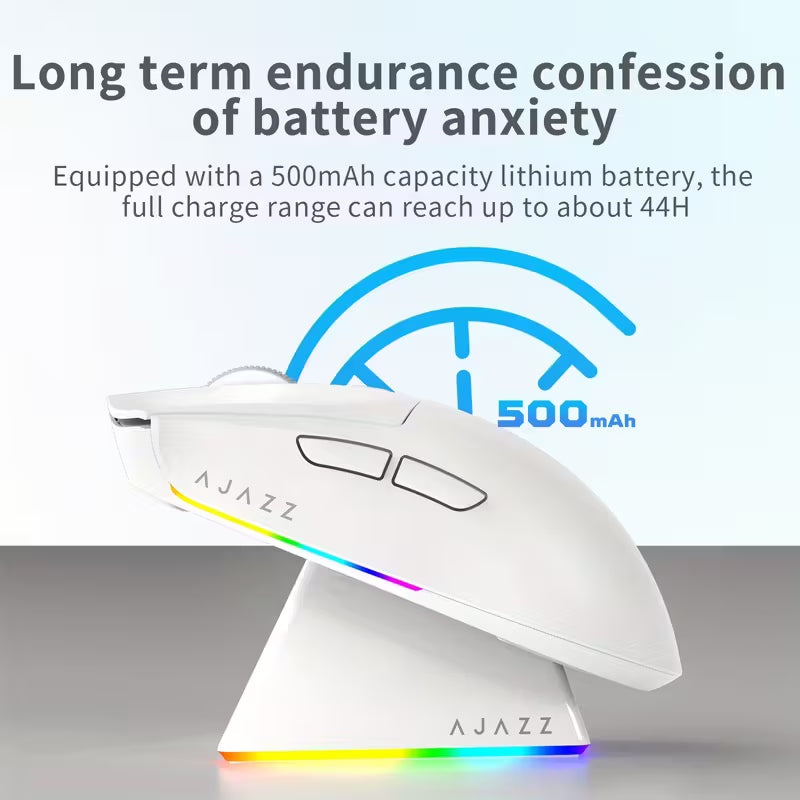 AJAZZ AJ139V2 MC Wireless 1000Hz Mouse - Suitable for Gaming And E-Sports - Supports 2.4G/Wired - Lightweight Weighs about 66G, More Comfortable in Hand, Mouse + Charging Dock