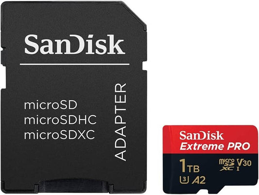 SanDisk 1 TB Extreme PRO microSDXC UHS-I CARD, Up to 200MB/s Read Speed, 140MB/s WRITE Speed, 4K Video on Smartphones, Compatible with microSDHC, microSDXC, microSDHC UHS-I | SDSQXCD-1T00-GN6MA