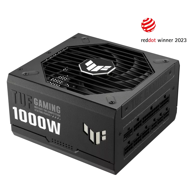 ASUS TUF Gaming 1000W ATX 3.1 Power Supply Unit, 80 Plus Gold Certification, Fully Modular, 135mm Fan, Dual Ball Fan Bearings, ATX12V, 150 x 150 x 86 mm, Axial-tech Fan Design, Military-grade, Black