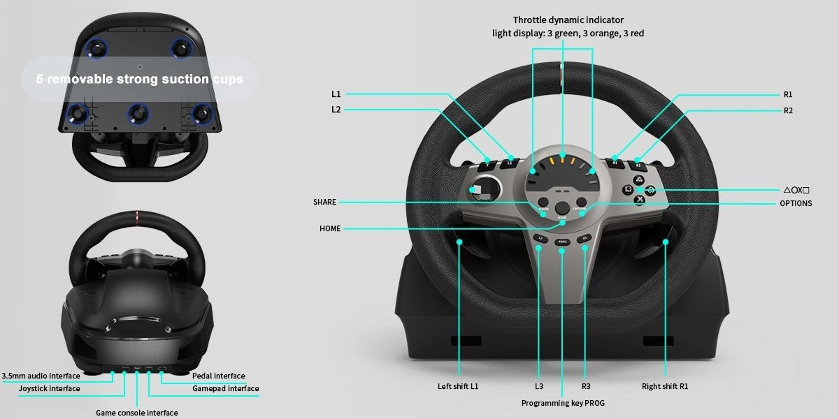Racing game Steering Wheel For Xbox One/ Series X & S /PS4 /PS3/Switch/PC