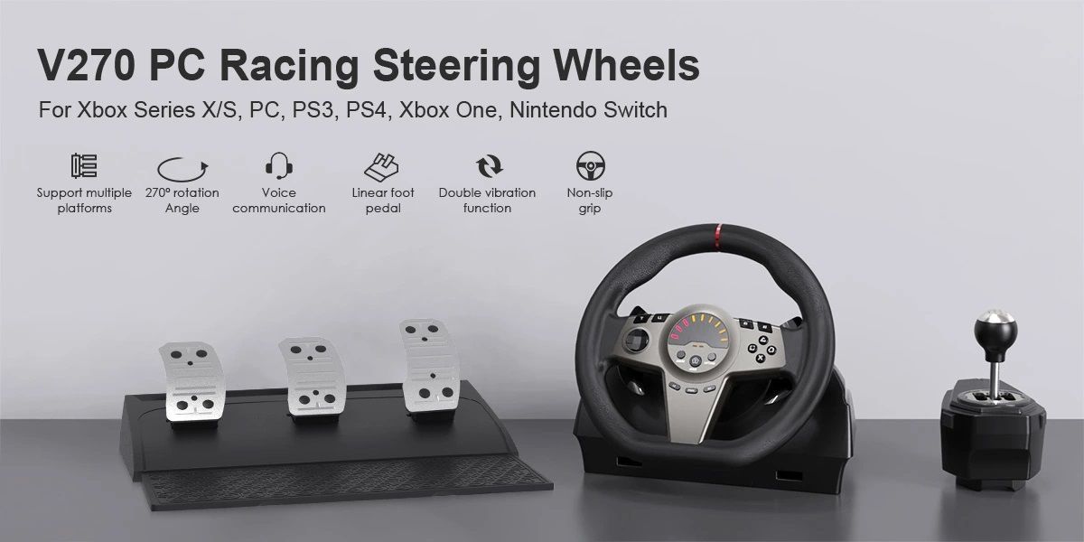 Racing game Steering Wheel For Xbox One/ Series X & S /PS4 /PS3/Switch/PC