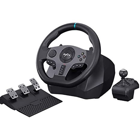 PXN V9 Steering Wheel, for PC,Xbox One,Nintendo Switch,PS3,PS4,Xbox Series S/X - Games Corner
