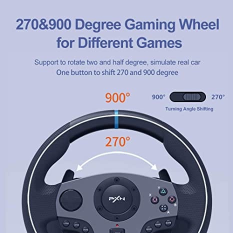 PXN V9 Steering Wheel, for PC,Xbox One,Nintendo Switch,PS3,PS4,Xbox Series S/X - Games Corner