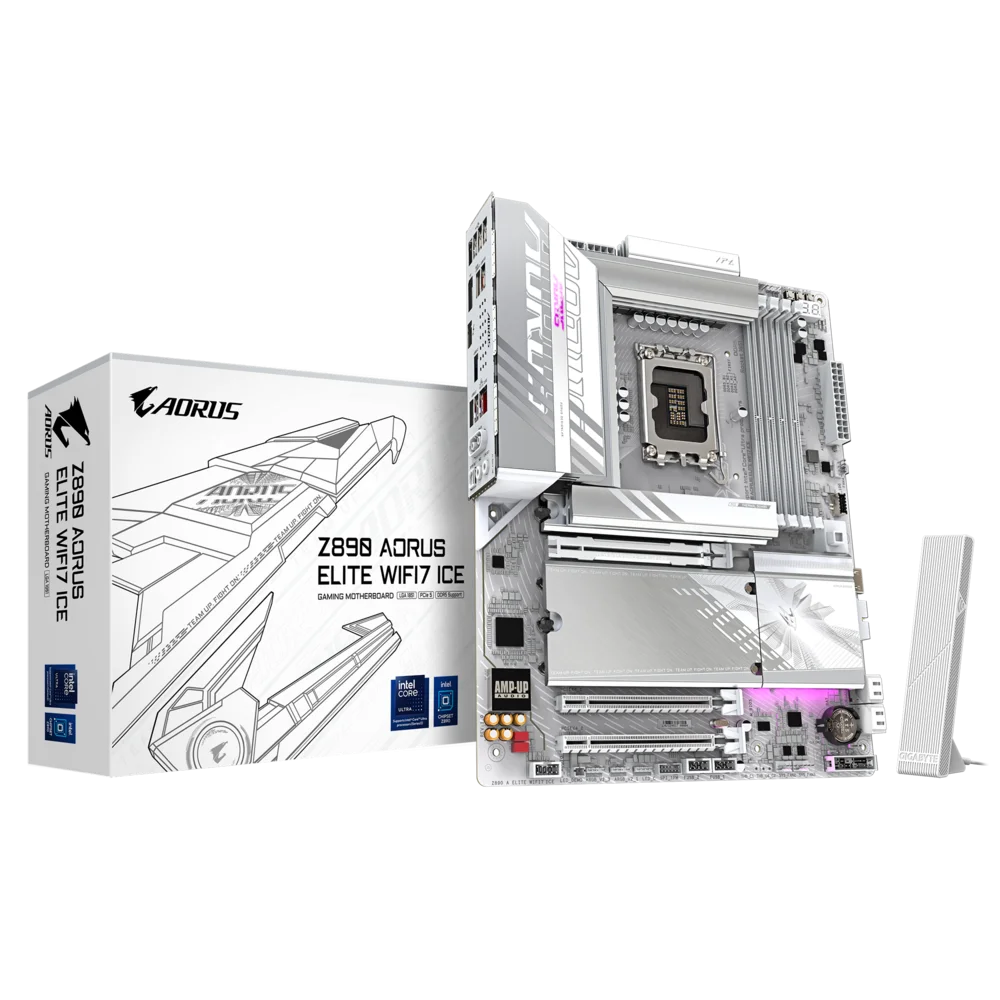 GIGABYTE Z890 Aorus Elite Wi-Fi 7 ICE,LGA 1851 DDR5 ATX Motherboard,4x Dimm Slot,Up To 256gb Max Memory,Wi-Fi 7 & BT 5.4,Pcie 5.0 X16, 4x M.2 Slot,White