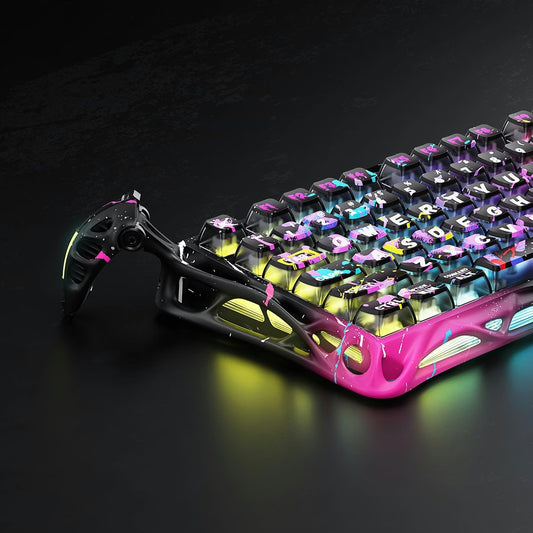 GravaStar Mercury V75 Pro Gaming Keyboard, Special Edition, 75% HE Magnetic Switch, Jade Gaming Switch, 8kHz Polling Rate, Semi-Aluminum Construction, Dynamic Rapid Trigger, Neon Graffiti | GS V75 PRO_CG_BLK