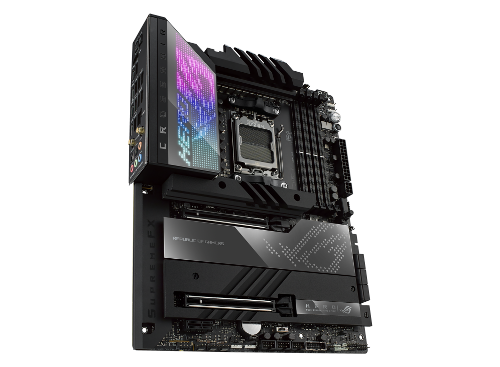 Asus ROG Crosshair X670E Hero AMD X670 AM5 Ryzen™ Desktop 9000 8000 & 7000 ATX Motherboard, 18 + 2 Power Stages, PCIe® 5.0, DDR5, 5X M.2 Slots, USB 3.2 Gen 2x2 with Quick Charge 4+, USB4®, Wi-Fi 6E-GC