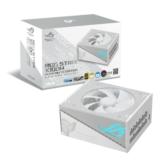 ASUS ROG Strix 1000W Gold Aura White Edition, 80+ Gold Certified, Cybenetics Lambda A+ Certification,Fully Modular Power Supply