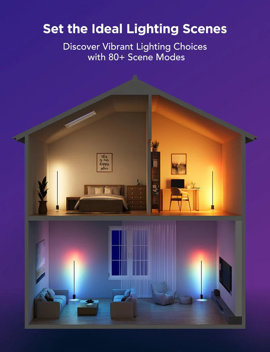 Govee Floor Lamp 2 H607C RGBIC Smart LED Floor Lamp with Alexa, Google Assistant & Music Sync-H607C Games Corner