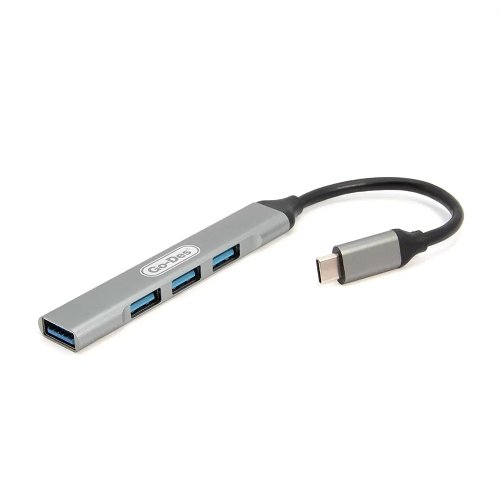 Go Des Multifunction USB-C To Docking Station Grey 4 IN 1 , GD-UC702S