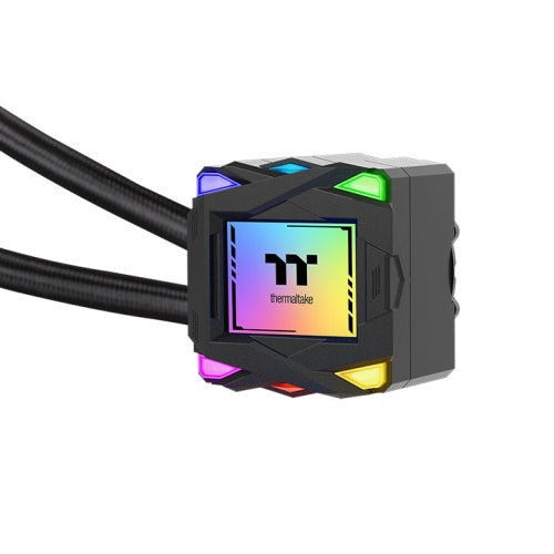 Thermaltake LA240 ARGB Sync AIO Liquid CPU Cooler, 240mm Radiator, 2x 120mm aRGB Pre-Installed Fans, 2500 RPM Fan Speed, 79.3 CFM Fan Airflow, Copper Water Block