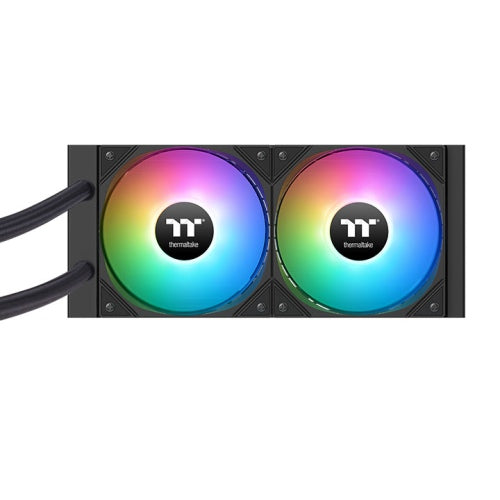 Thermaltake LA240 ARGB Sync AIO Liquid CPU Cooler, 240mm Radiator, 2x 120mm aRGB Pre-Installed Fans, 2500 RPM Fan Speed, 79.3 CFM Fan Airflow, Copper Water Block
