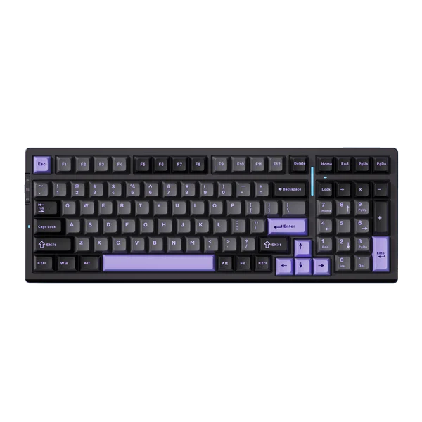MCHOSE G98 Pro Wireless Tri-Mode Custom Mechanical Gaming Keyboard, 2.4GHz | BT | Wired, Flame Orange Switch, Black Purple | MC-G98S-3