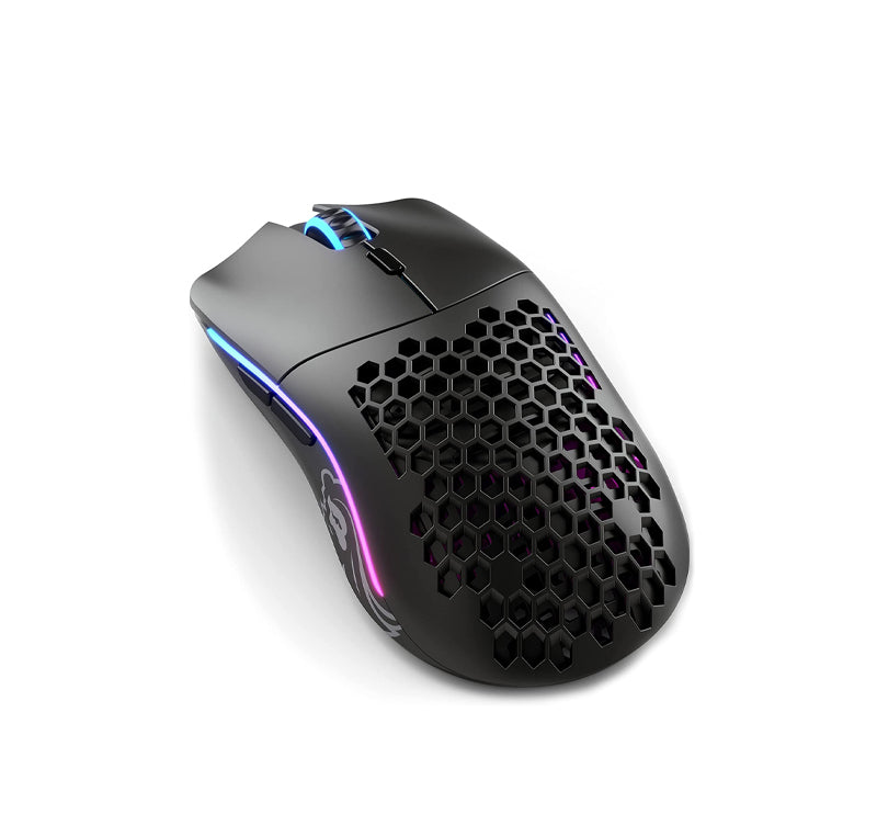 Glorious Model O Minus Wireless Gaming Mouse Black - RGB Mouse 65 g Ultralight Mouse - Wireless Honeycomb Mouse - PC Mouse (Matte Black Mouse)