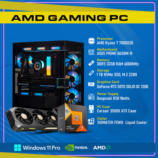 Ready To Build RTX 5070 SOLID OC 12GB, AMD Ryzen 7800X3D,GC-P260