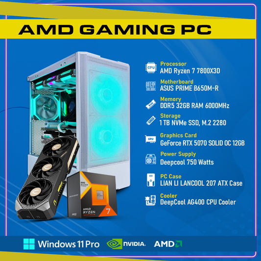 Ready To Build RTX 5070 SOLID OC 12GB, AMD Ryzen 7000 Series,GC-P256