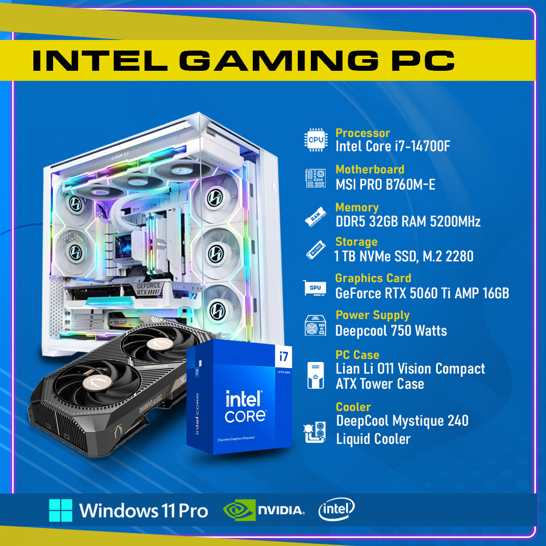 Ready To Build RTX 5060 Ti 16GB AMP, Intel i7-14th Gen,GC-P257