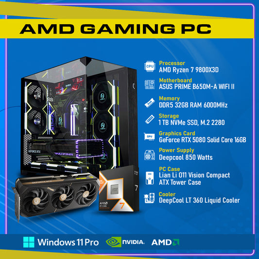 Ready To Build RTX 5080 SOLID CORE 16GB, Ryzen 7 9800X3D,GC-P259