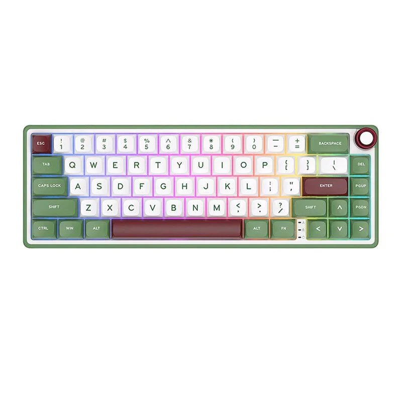 ROYAL KLUDGE R65 RGB Backlit Mechanical Wired Gaming Keyboard, Blue Switch, Green | RKR65-GS-Q