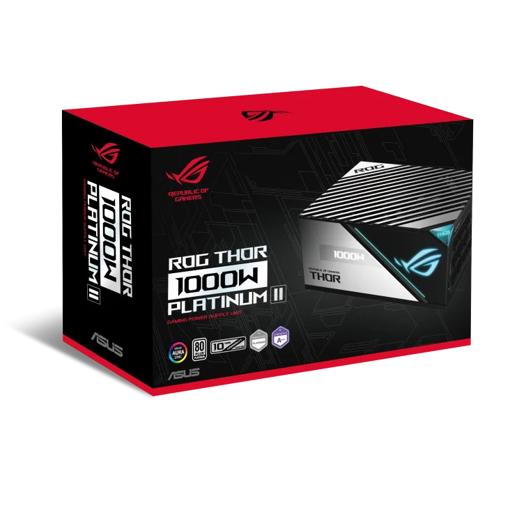 Asus Rog Thor 1000W PLATINUM II, With Aura Sync & OLED Display, 80 Plus Platinum II Certification, Fully Modular ATX Power Supply Unit