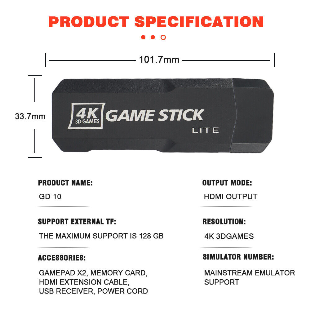 Retro Video Game Console 35000 Games 4K HD Game Stick