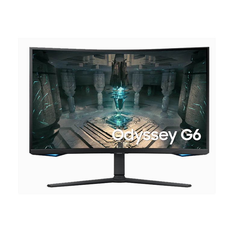 SAMSUNG ODYSSEY G6 27" CURVED SMART GAMING MONITOR WITH SPEAKERS - QHD 2560X1440, 240HZ, 1MS, SPEAKERS, HDMI 2.1, FULL SMART PLATFORM, FREESYNC PREMIUM PRO, HEIGHT ADJUST - LS27BG650EMXUE