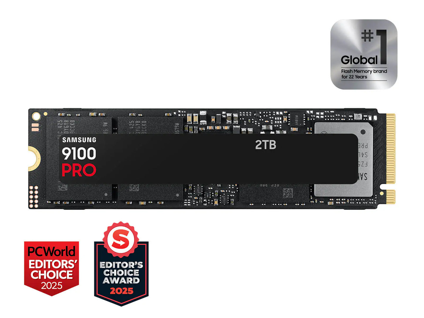 Samsung 9100 PRO 2TB PCIe 5.0 NVMe M.2 SSD PCIe 5.0x4 M.2 2280, Seq. Read Speeds Up to 14,800MB/s, Best for AI Computing, Gaming, and Heavy Duty Workstations (MZ VAP2T0B/AM)