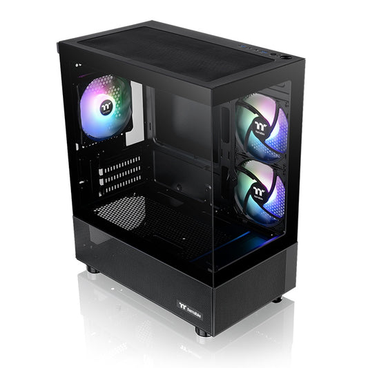 Thermaltake View 170 TG ARGB M-ATX Computer Case, 3x 120mm ARGB Lite Pre-Installed Fans, Up to 280mm Radiator & 7x Fan Support, USB 3.0 x2, HD Audio x1 Interfaces, Black.
