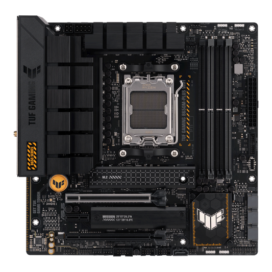 Asus TUF Gaming B650M-Plus Micro-ATX AMD Motherboard, AM5 Socket, AMD B650 Chipset, 4x 2-Channel DDR5 128GB Max, 2x M.2, 1x PCIe 4.0/3.0 x16, 4x SATA 6Gb/s, 1xHDMI/1xDP-GC