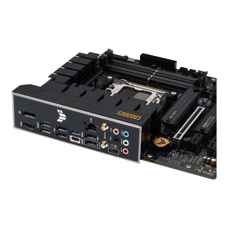 Asus TUF Gaming B650M-Plus Micro-ATX AMD Motherboard, AM5 Socket, AMD B650 Chipset, 4x 2-Channel DDR5 128GB Max, 2x M.2, 1x PCIe 4.0/3.0 x16, 4x SATA 6Gb/s, 1xHDMI/1xDP-GC