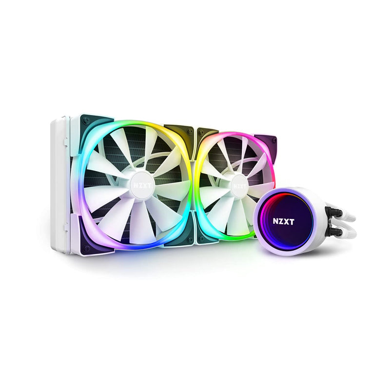 Nzxt Kraken X63 Rgb 280MM - Aio Rgb CPU Liquid Cooler - Rotating Infinity Mirror Design - Powered by Cam V4 - Rgb Connector - Aer Rgb V2 140MM Radiator Fans (2 Included) - White